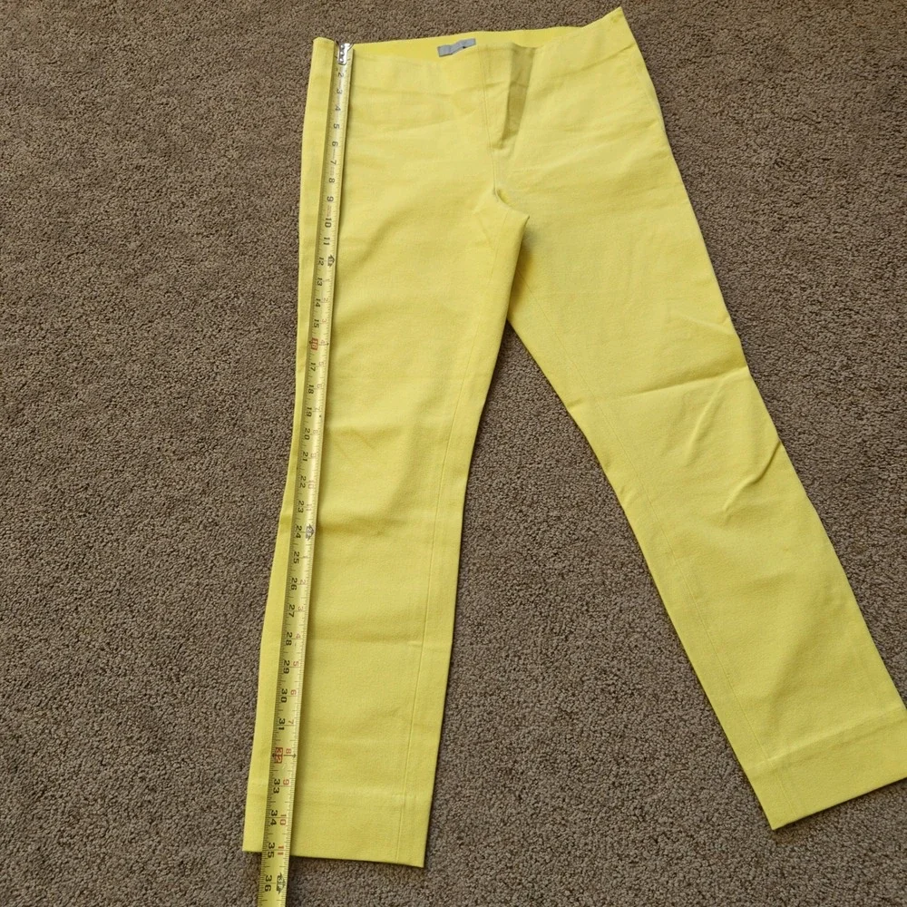 COS Womens Yellow Slim Leg‎ Side Zip Ankle Zip Trousers Pants Size 8 Stretch